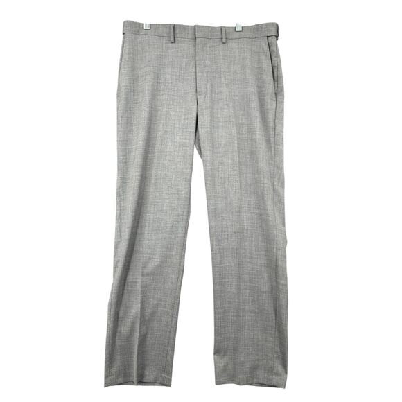 Saddlebred Gray Belt Loops Flat Front‎ Classic Performance Dress Pant 36 X 29 - Picture 1 of 7